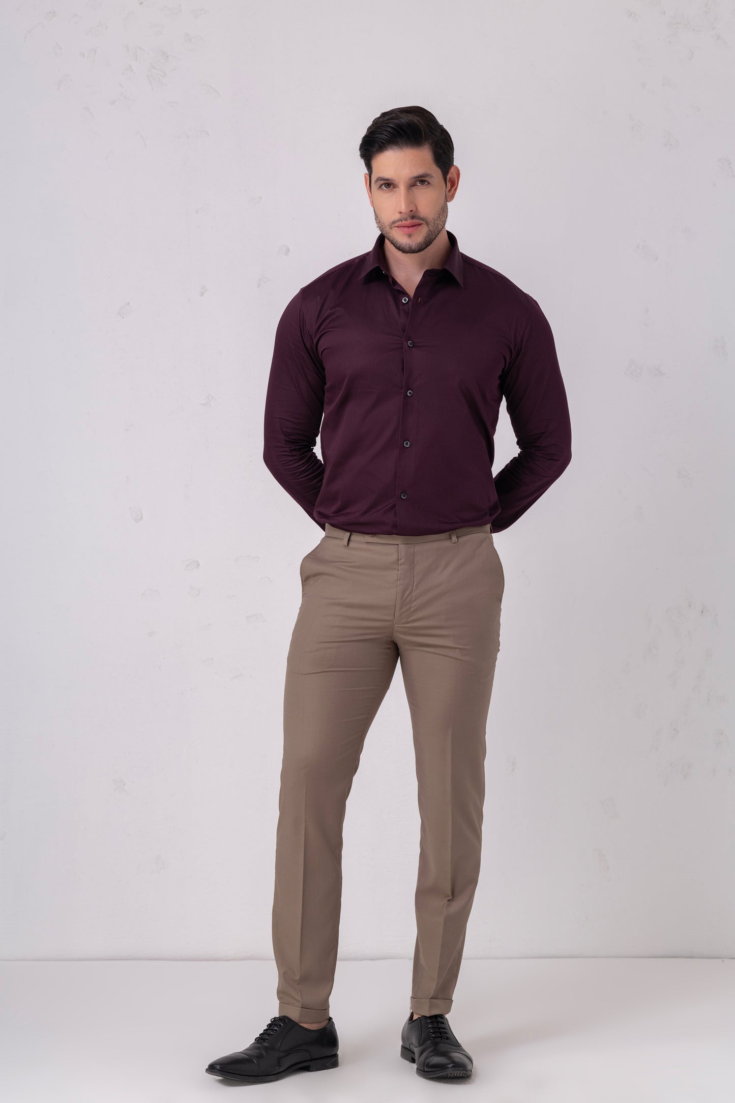 Burgundy Flat Weave Formal Shirt – BE SHARP by Urban Thing