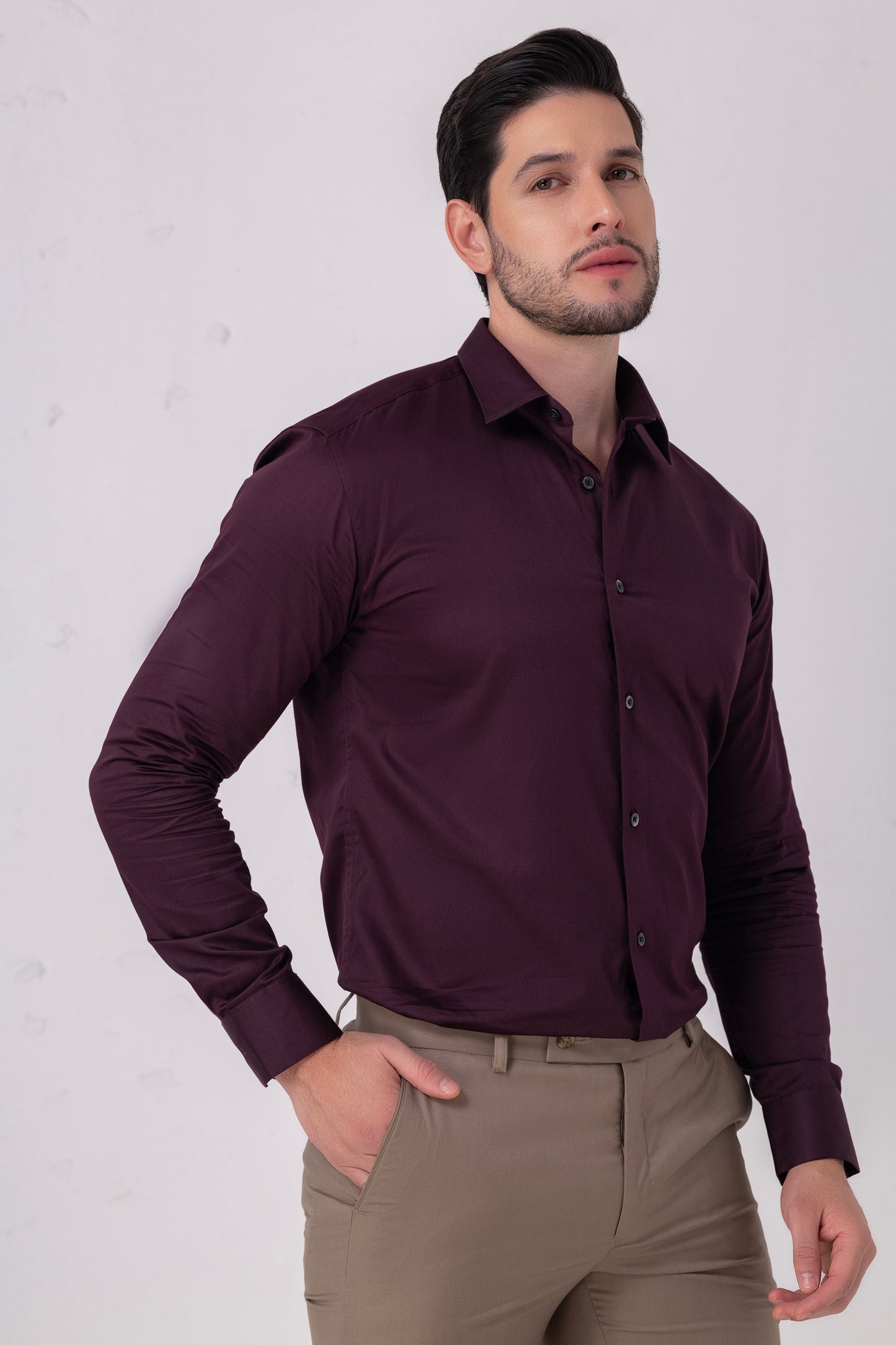 Burgundy Flat Weave Formal Shirt – BE SHARP by Urban Thing