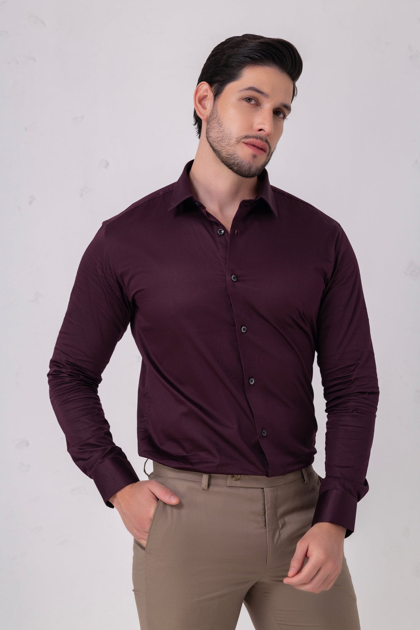 Burgundy Flat Weave Formal Shirt – BE SHARP by Urban Thing