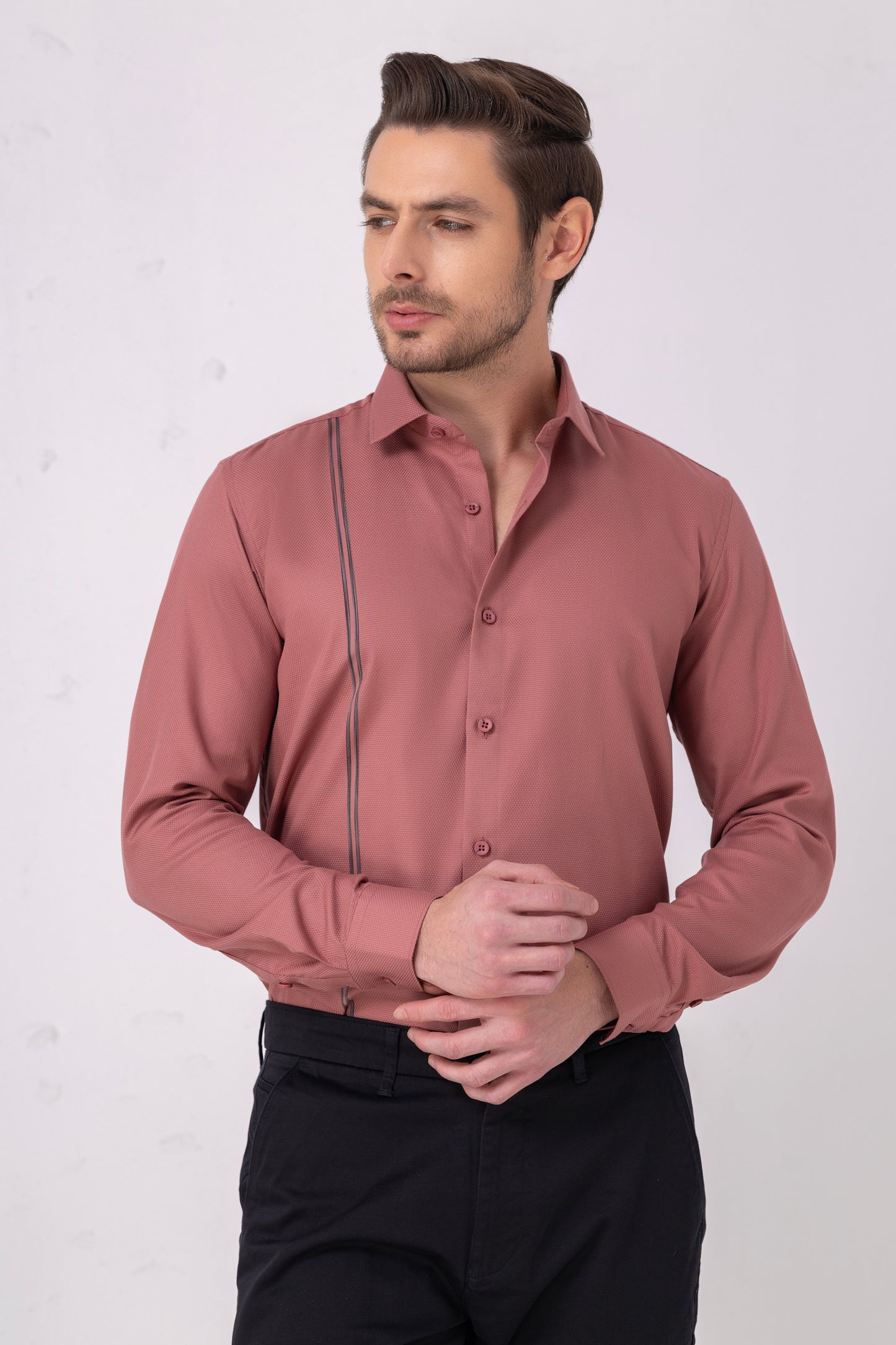 Premium Coral Dobby Weave Shirt. Vyne by Urban Thing.