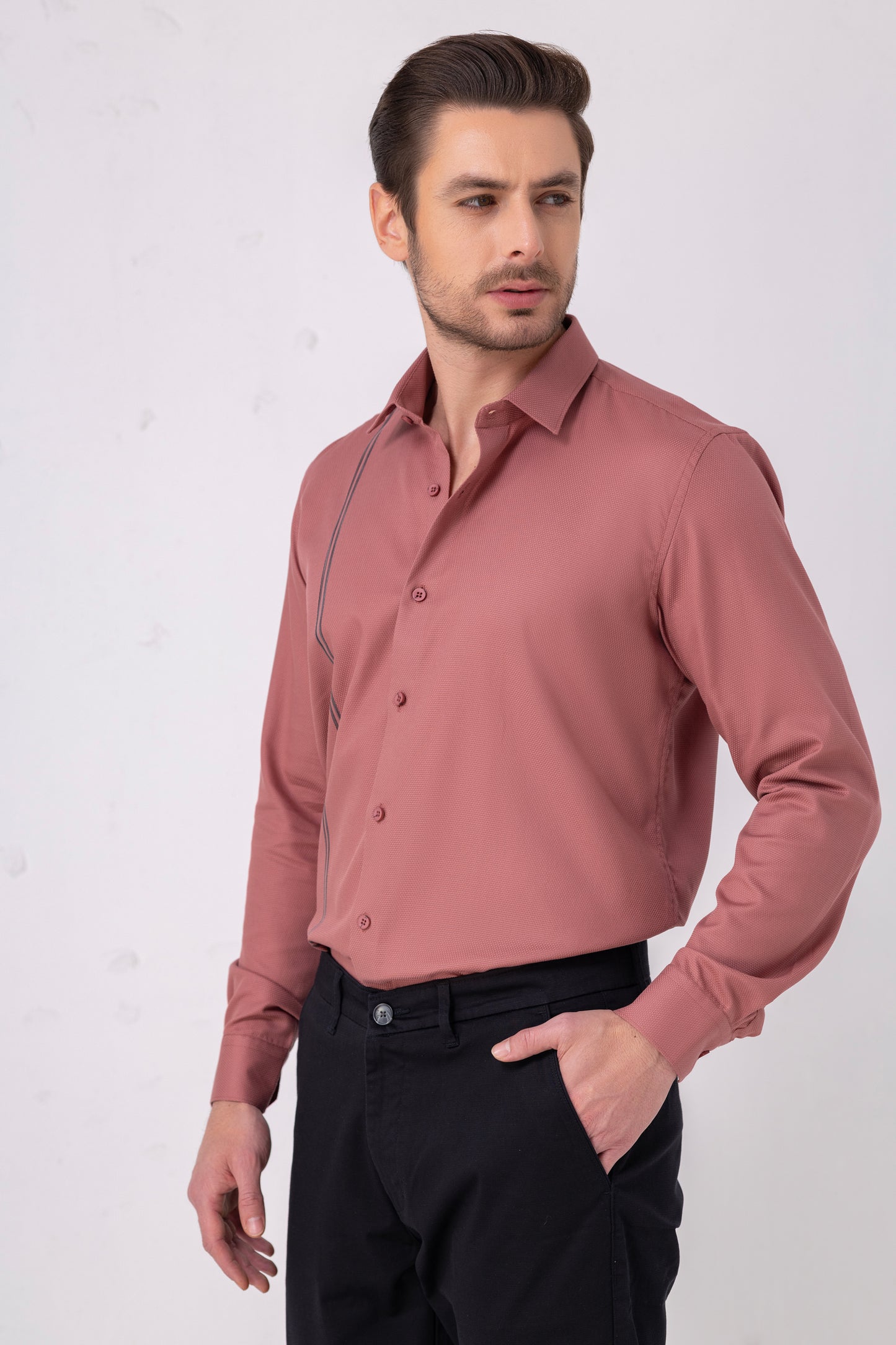 Premium Coral Dobby Weave Shirt. Vyne by Urban Thing.