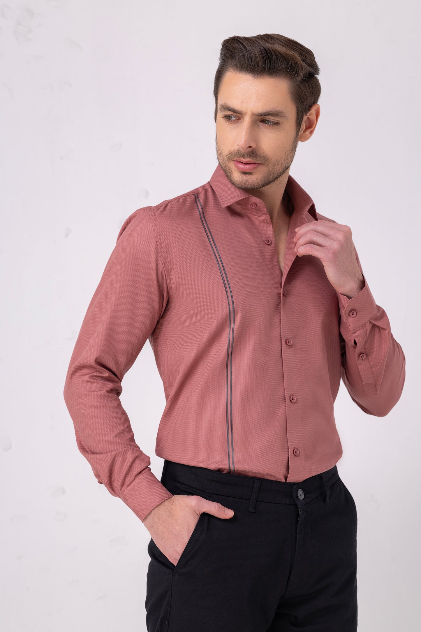 Premium Coral Dobby Weave Shirt. Vyne by Urban Thing.