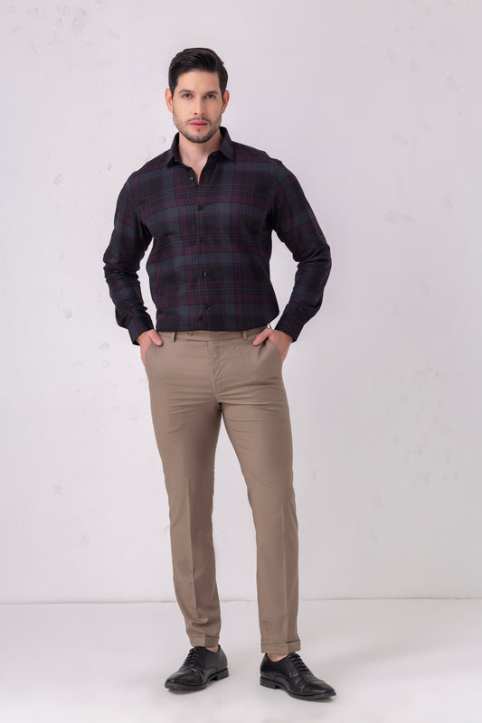 Heritage Innovation Cotton Dobby Plaid Check Shirt. Vyne by Urban Thing.