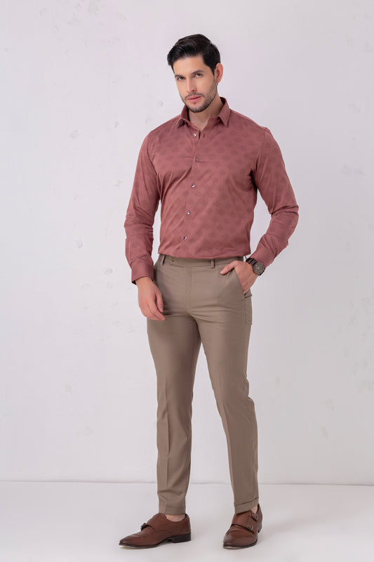 Coral Sophistication Jacquard Shirt. Vyne by Urban Thing.