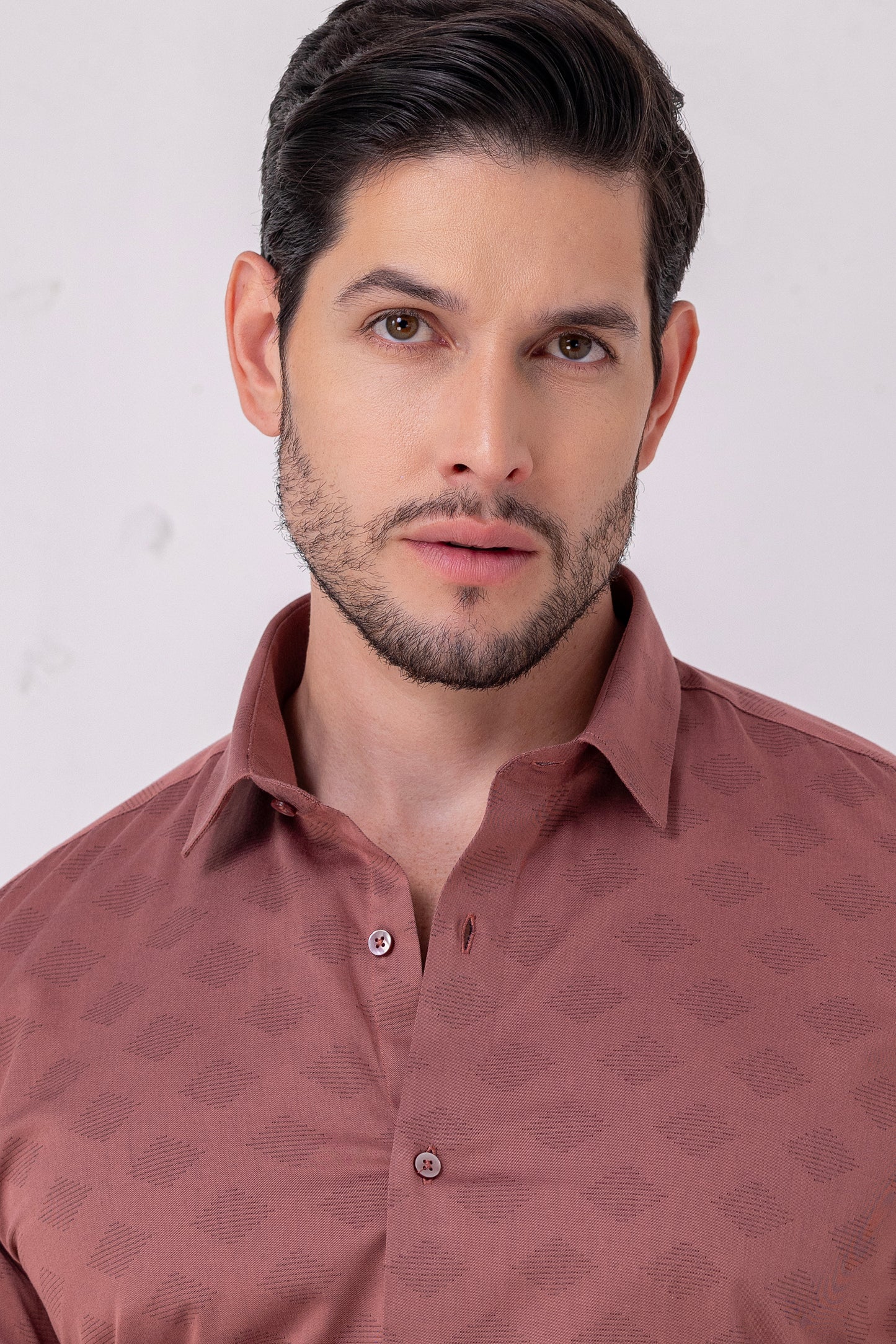 Coral Sophistication Jacquard Shirt. Vyne by Urban Thing.