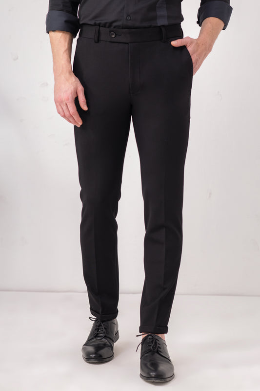Urban Thing Slim Textured Black Trouser – Formal to Party-Ready