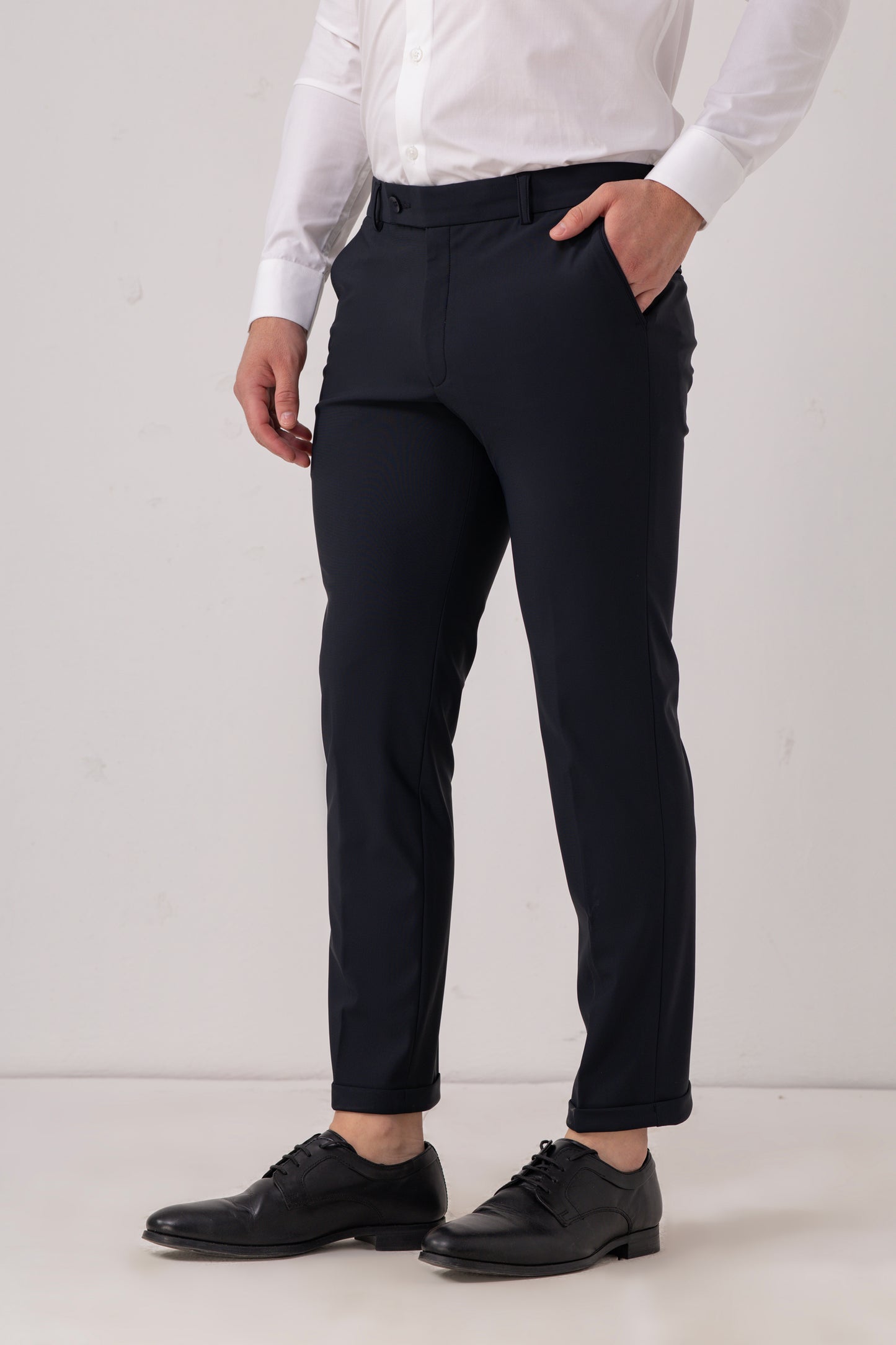 Tiffany Black Tailored Fit Poly-Rayon Formal Trouser