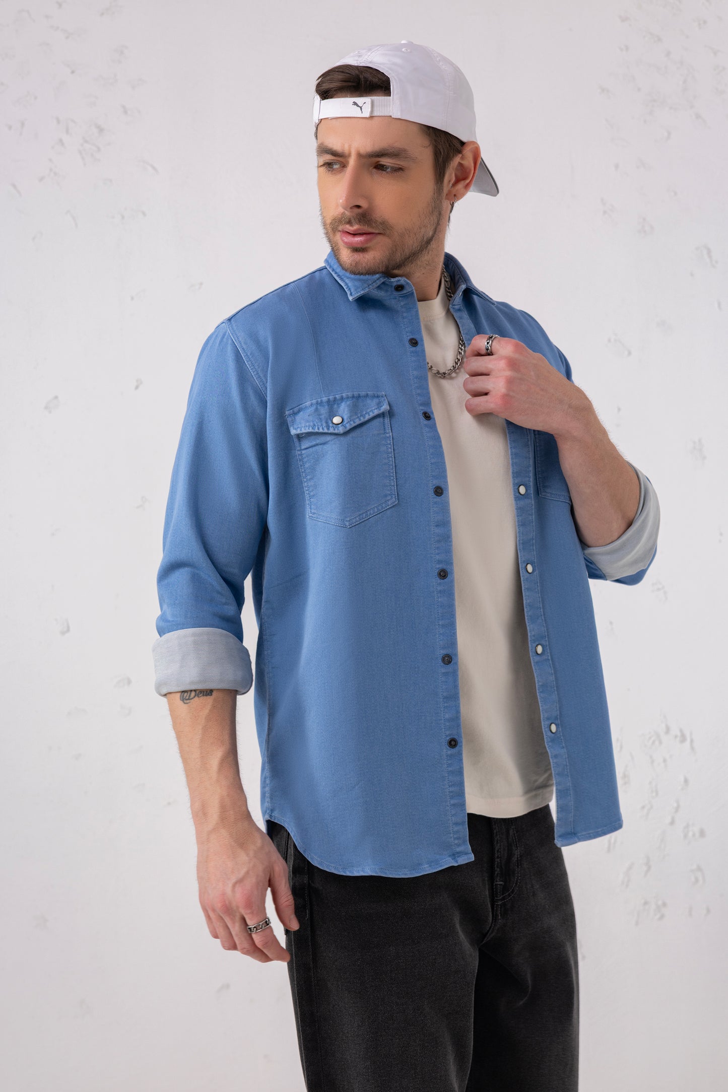 Denim Indigo Chambray  Blue Heritage Shirt – 100% Cotton
