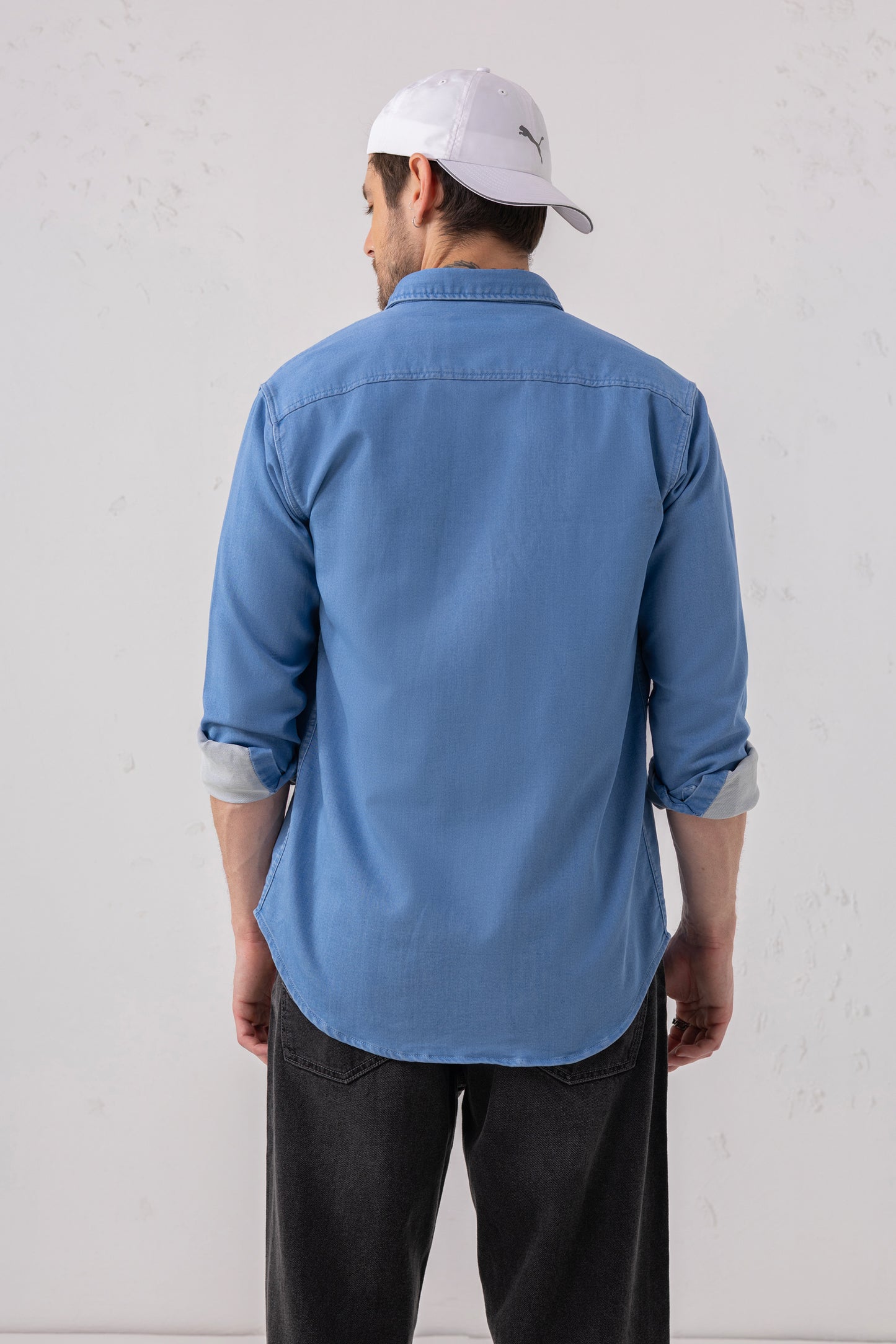 Denim Indigo Chambray  Blue Heritage Shirt – 100% Cotton