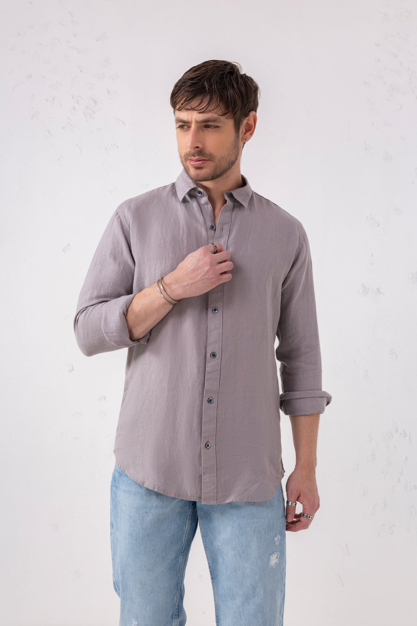 Pure Linen Shirt – Full Sleeve | Solid Color Elegance