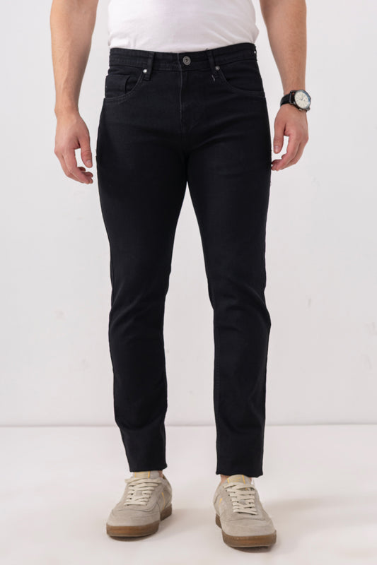 Urban Thing Men’s Jet Black Clean Look Stretch Denim Jeans
