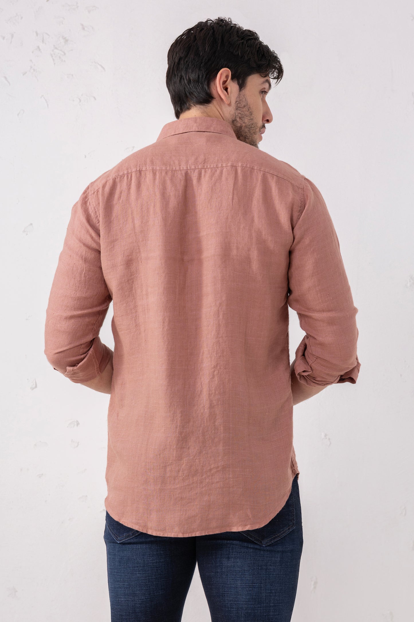 Terracotta Pure Linen Full Sleeve Shirt