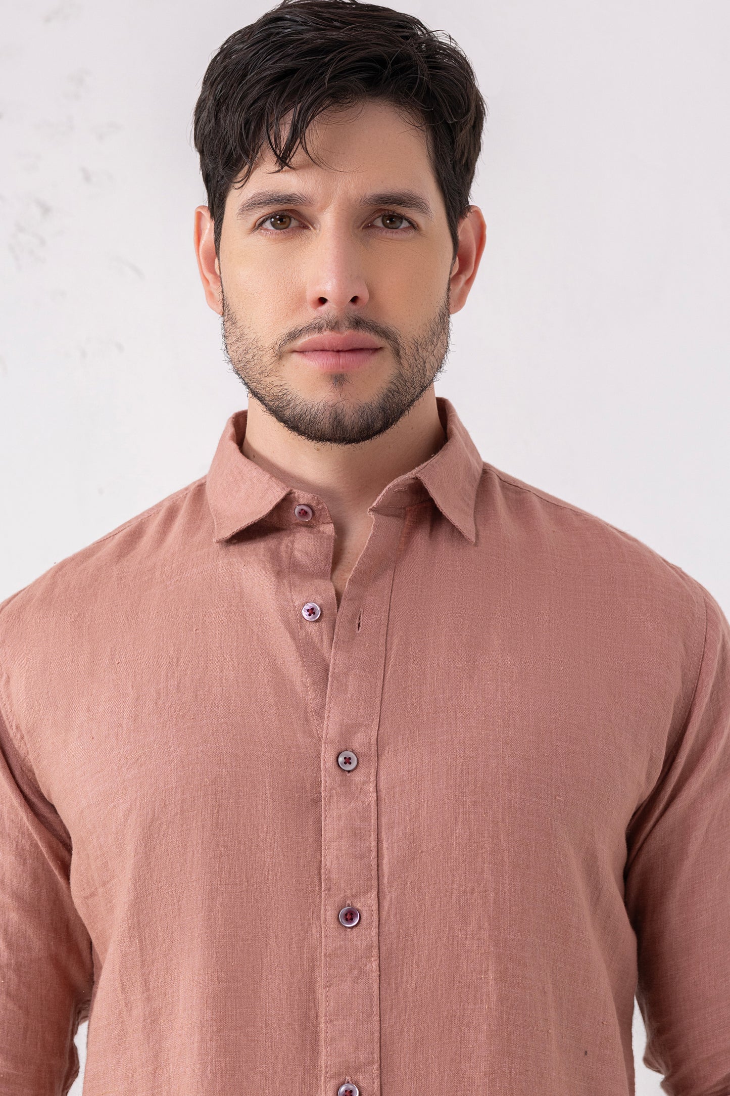 Terracotta Pure Linen Full Sleeve Shirt