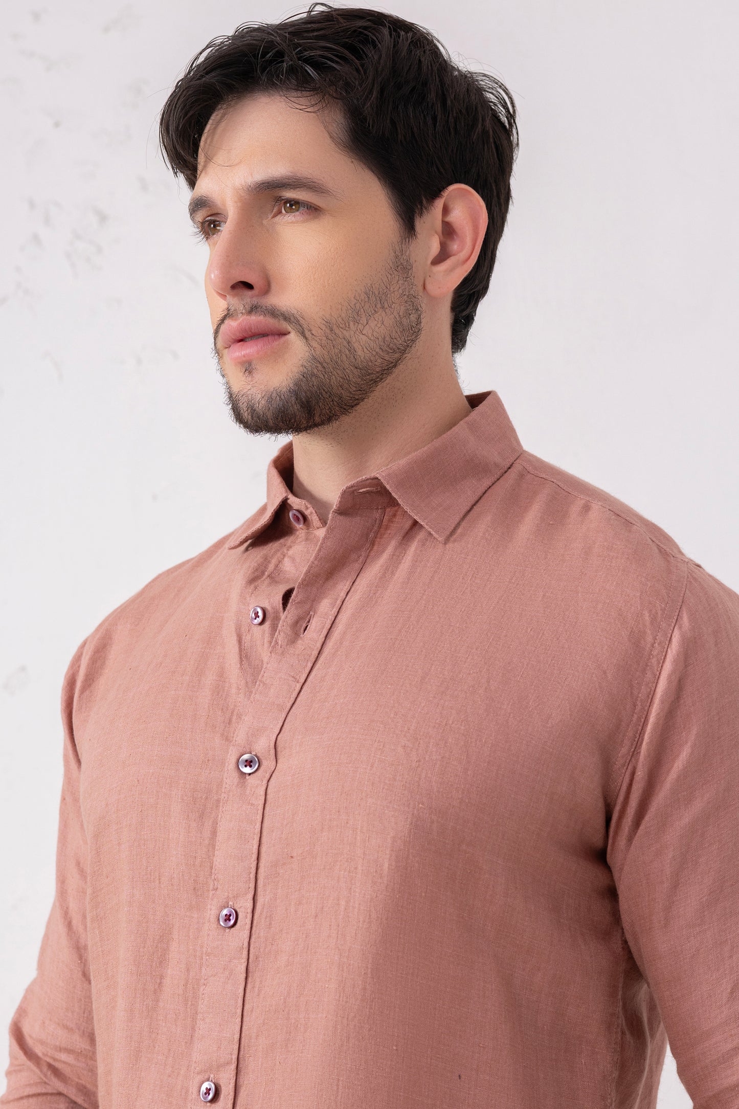 Terracotta Pure Linen Full Sleeve Shirt