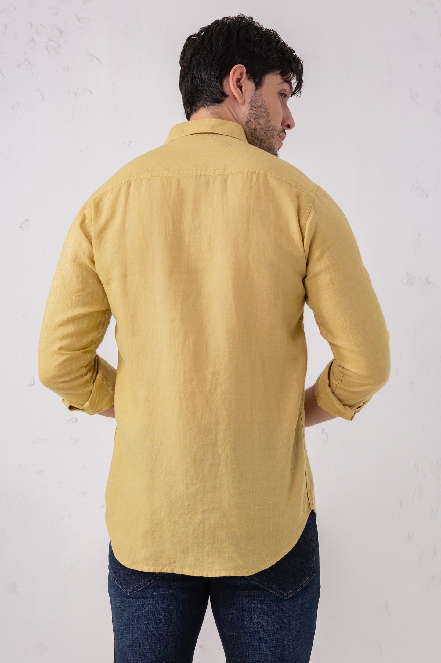 Mustard Yellow European Linen Shirt