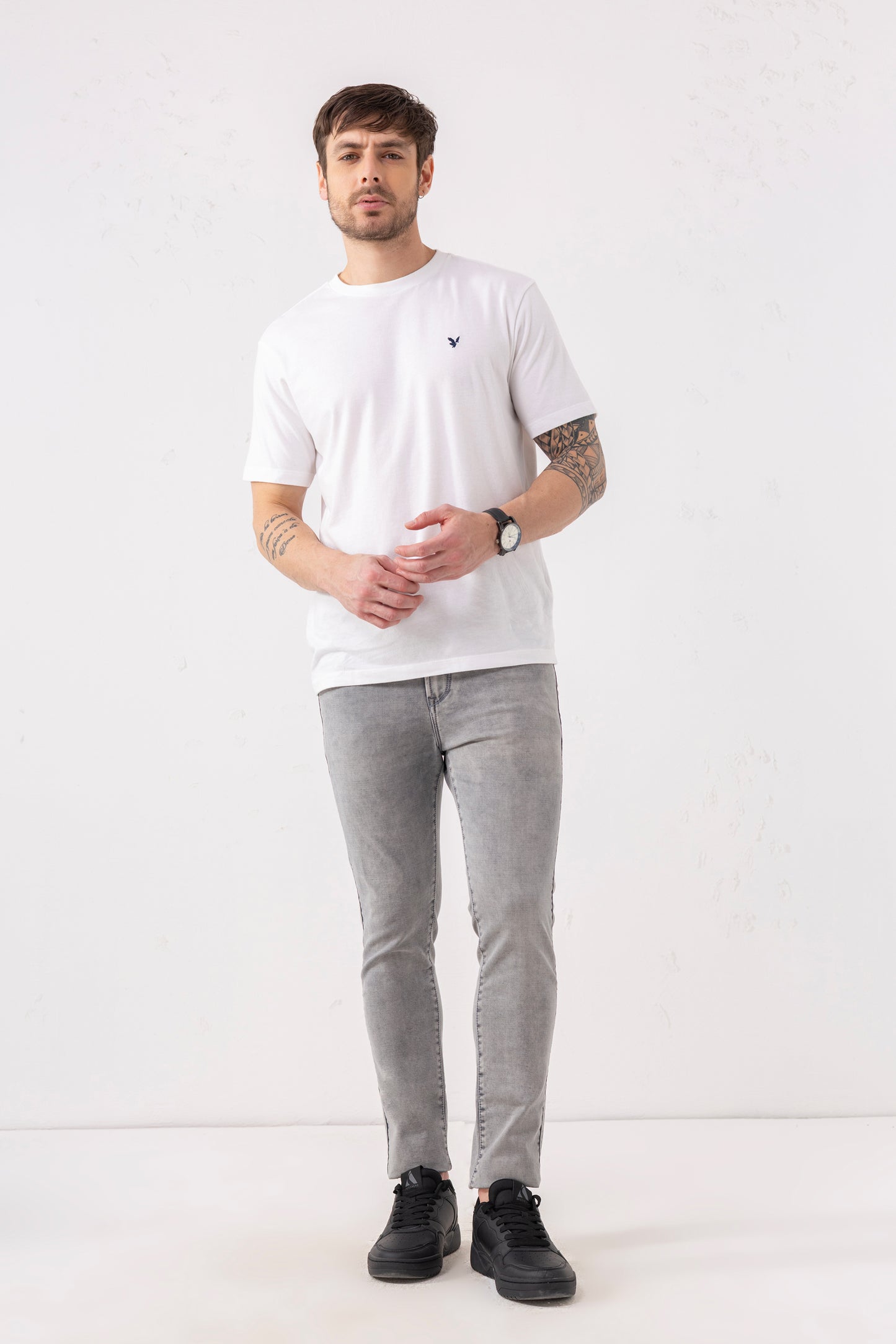 Urban Thing Grey Stonewashed Slim Fit Jeans