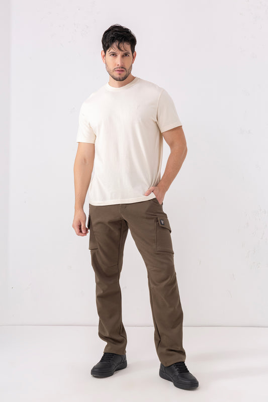 Tactical Excellence – Stretch Khaki Cargo Pants for Men