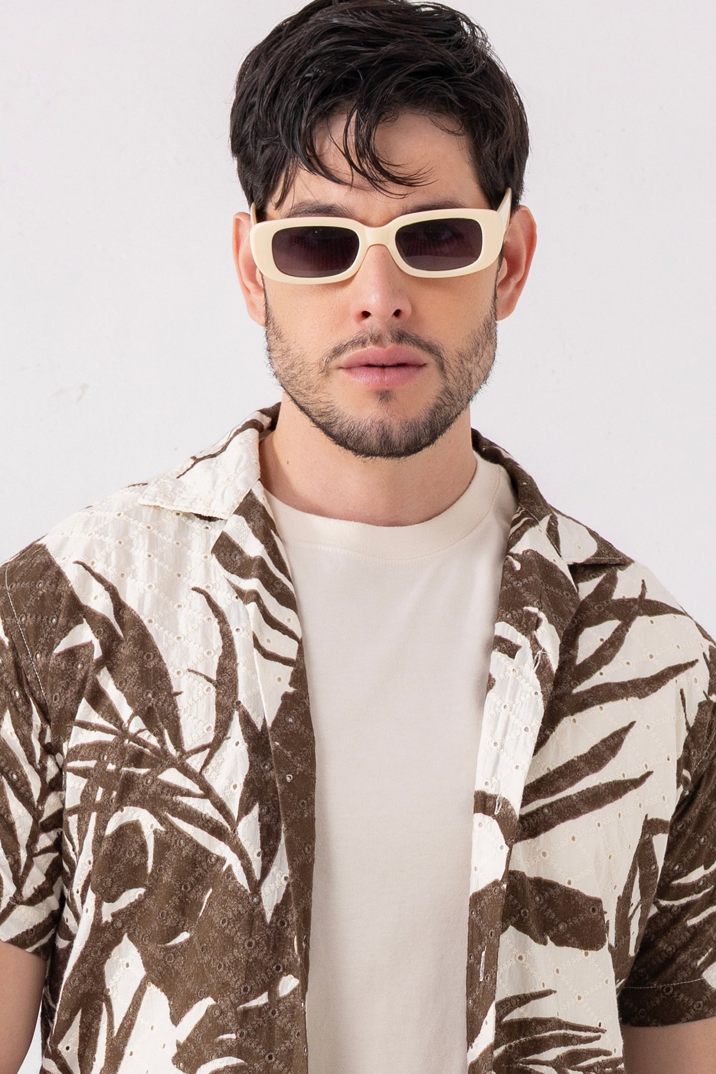 Urban Thing 100% Cotton Crochet Tropical Print Shirt
