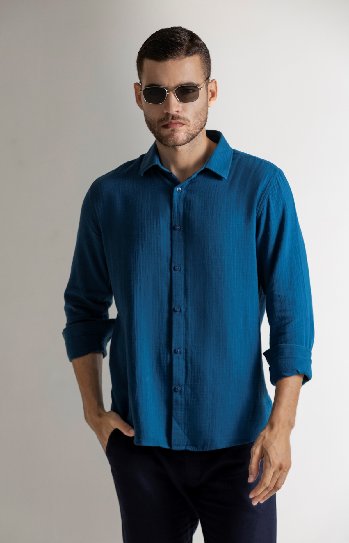 Teal Blue Shirt