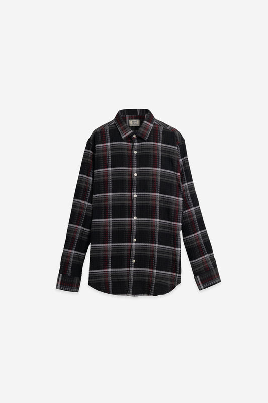 Black & Red Checked Casual Shirt – Cotton Blend Comfort