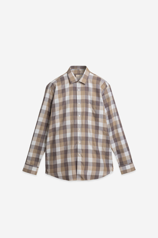 Giza Cotton Twill Check Shirt. BE SHARP by Urban Thing.