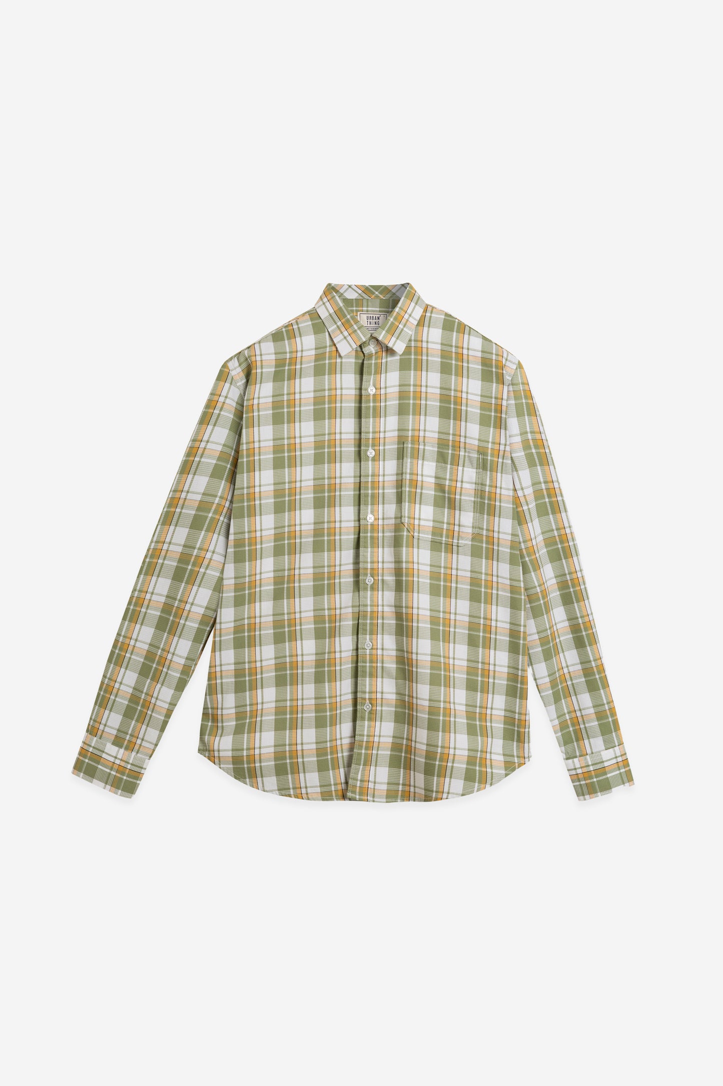 Green & Yellow Checks Casual Shirt 100% Cotton