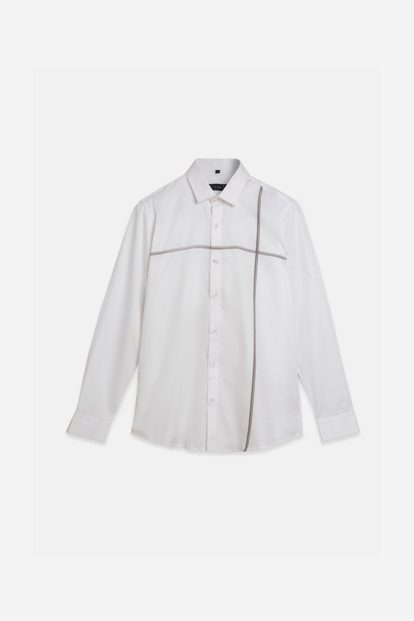 Piped Innovation White Shirt – Flat Weave Cotton. Vyne by Urban Thing.