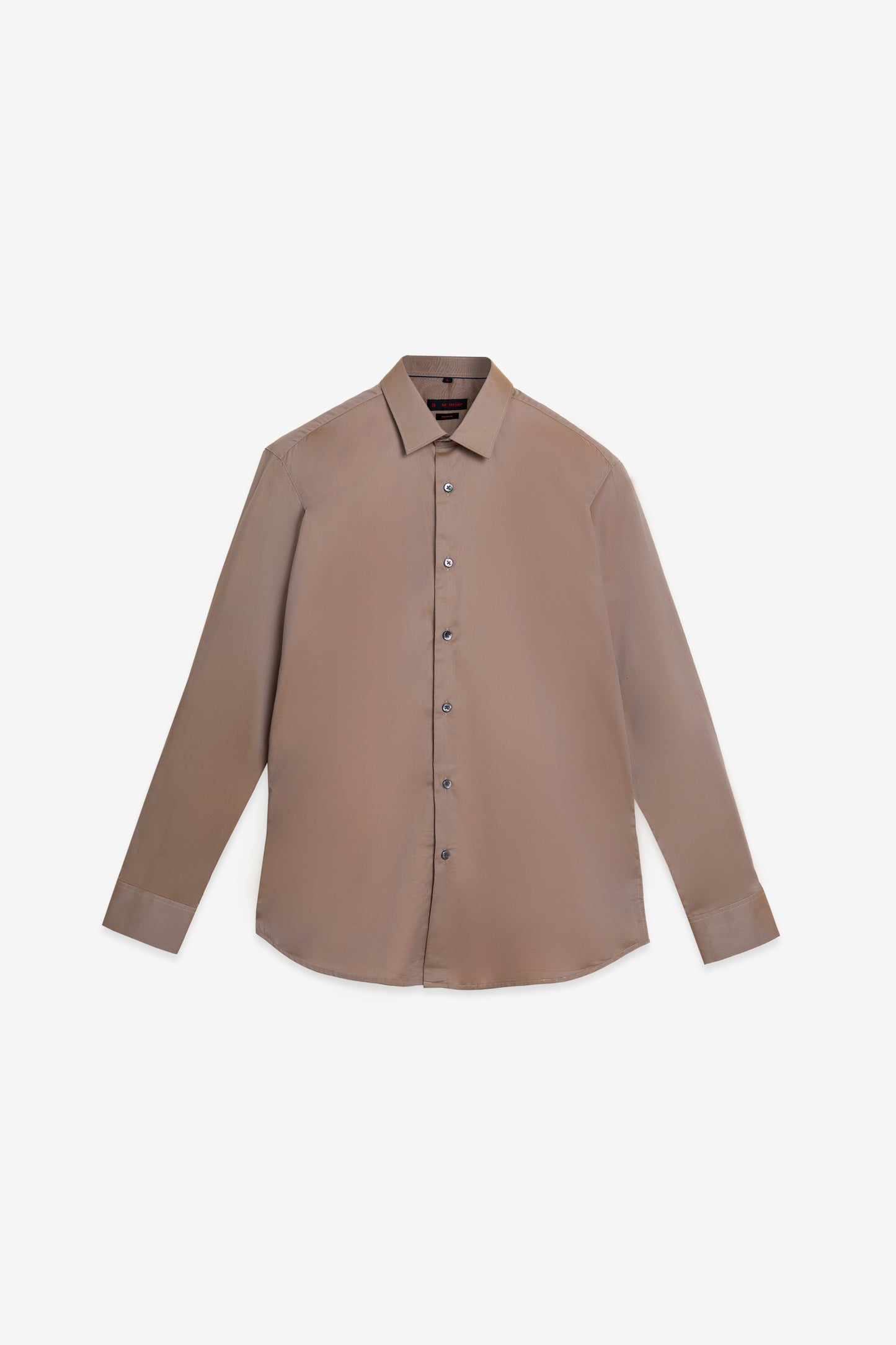 Taupe Sophistication – 100% Cotton Flat Weave Shirt.  BE SHARP by Urban Thing