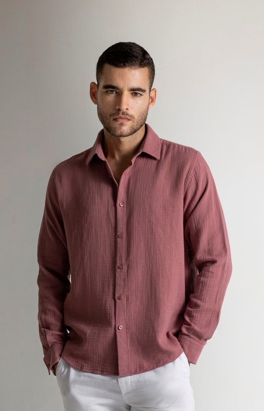 Old Rose Pink Casual Shirt