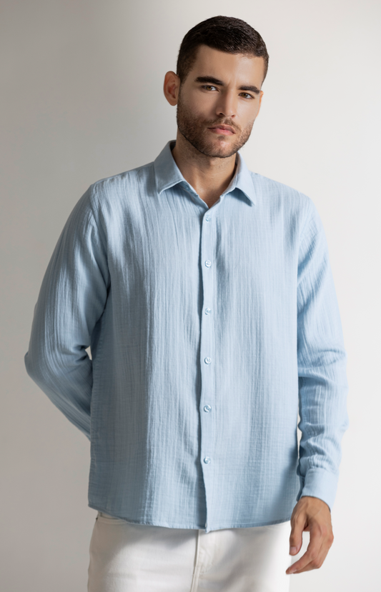 Sky Blue Solid Shirt