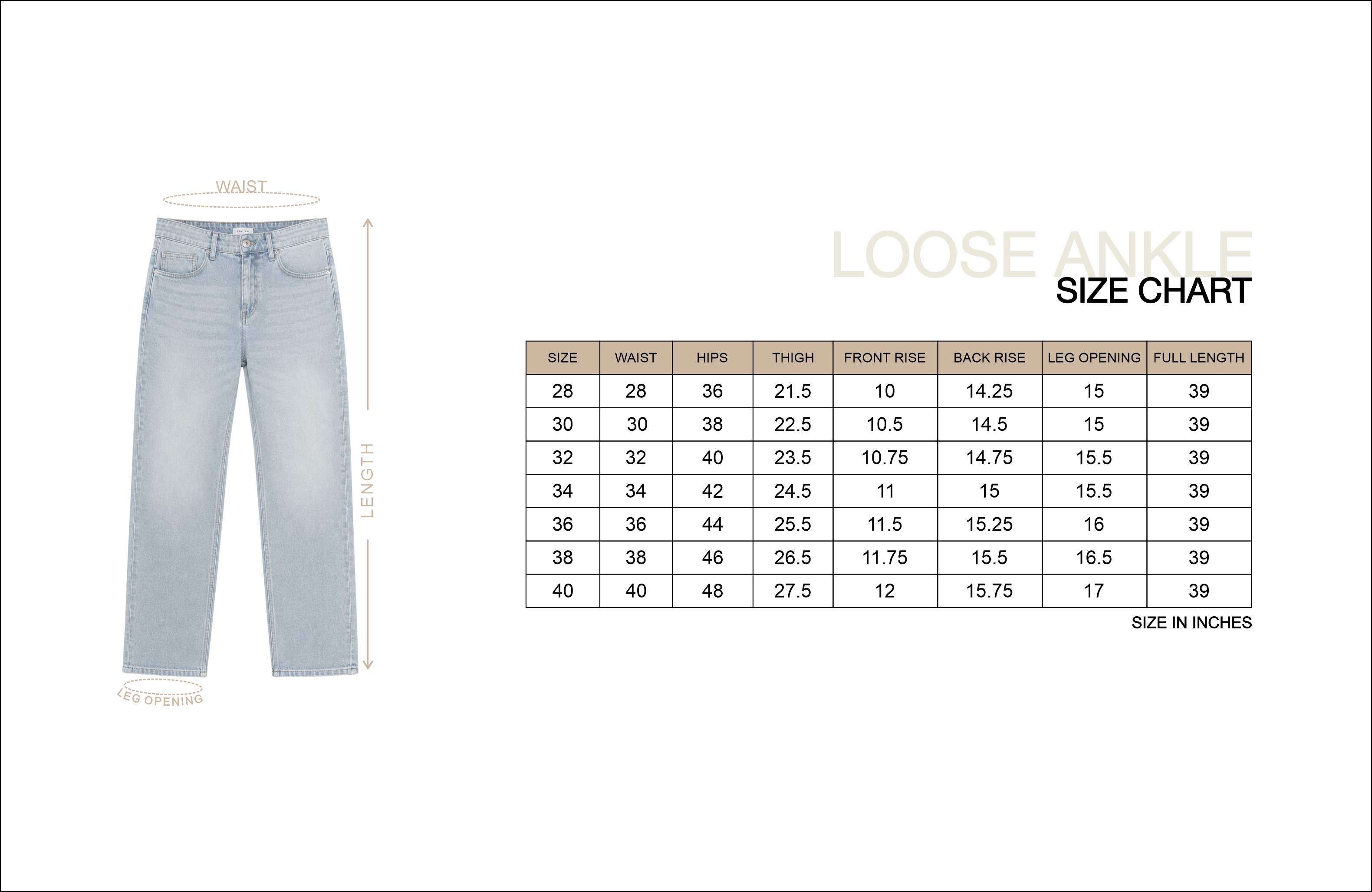 Size chart