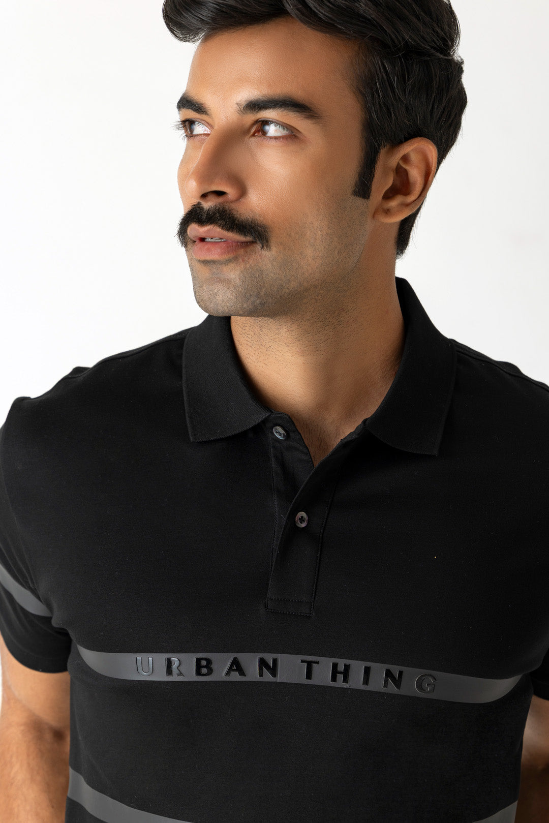 Black Mercerised Cotton Polo T-Shirt