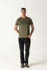 Gel Print Branding Night Olive Mercerised Crew Neck T-Shirt