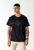 Mercerised Cotton Black Tape Branding Logo Slim Fit Crew Neck T-Shirt