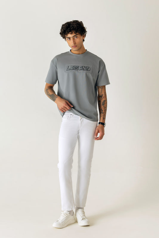 Viscose Blend Sky Oversized Legend Print T-Shirt