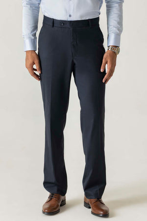 Terry Rayon Navy Dobby Structure Comfort Regular Formal Trouser