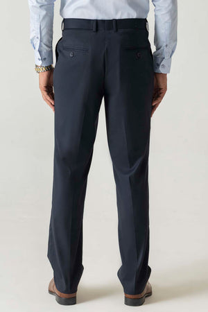 Terry Rayon Navy Dobby Structure Comfort Regular Formal Trouser
