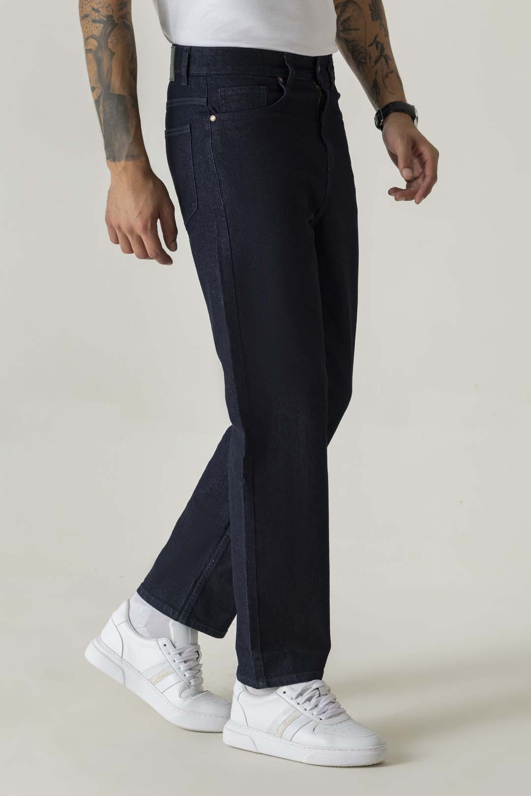 Cotton Raw Blue Relaxed Straight Indigo Jeans