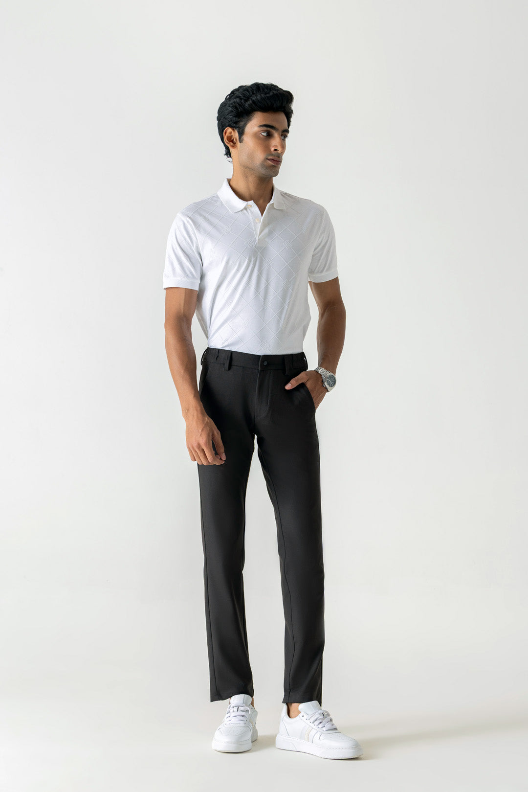 Comfort Adjustable Waistband Slim Straight Brown Colour Travel Trouser