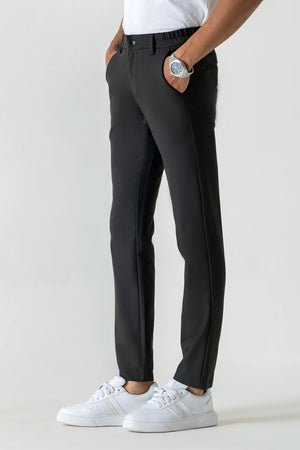 Comfort Adjustable Waistband Slim Straight Brown Colour Travel Trouser