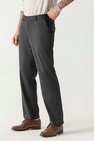 Terry Rayon Brown Dobby Structure Comfort Regular Formal Trouser