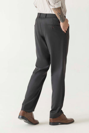 Terry Rayon Brown Dobby Structure Comfort Regular Formal Trouser