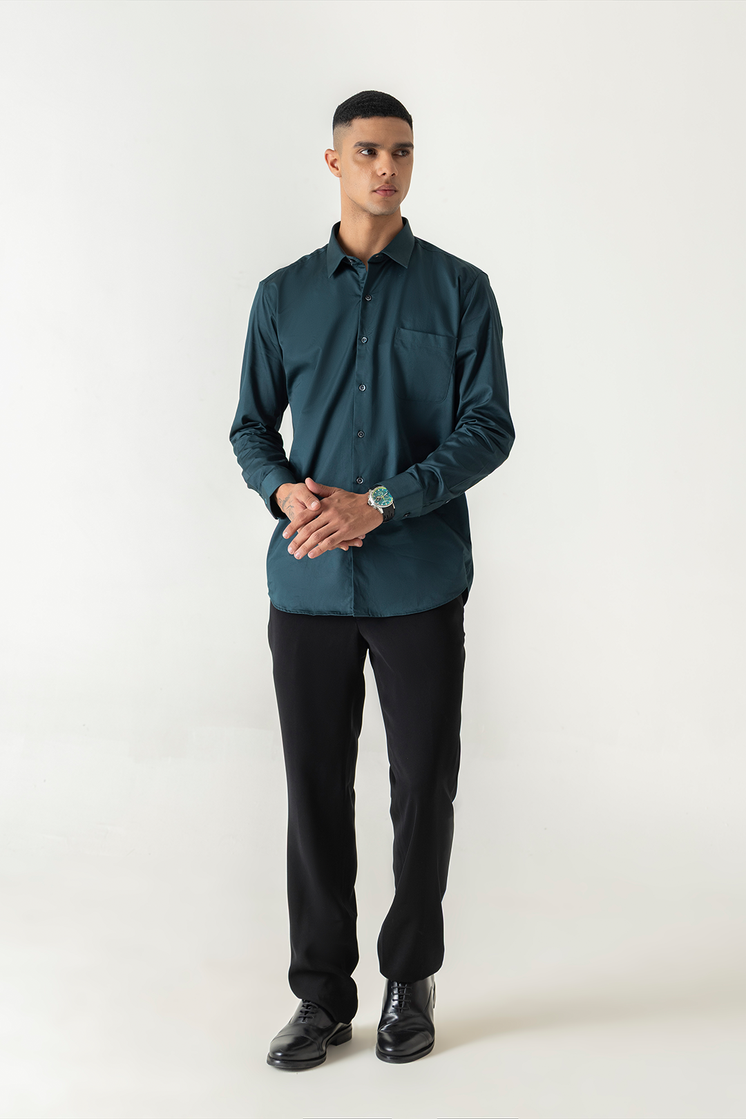 Super Black Colour Comfort Straight Trousers