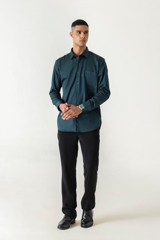 Super Black Colour Comfort Straight Trousers